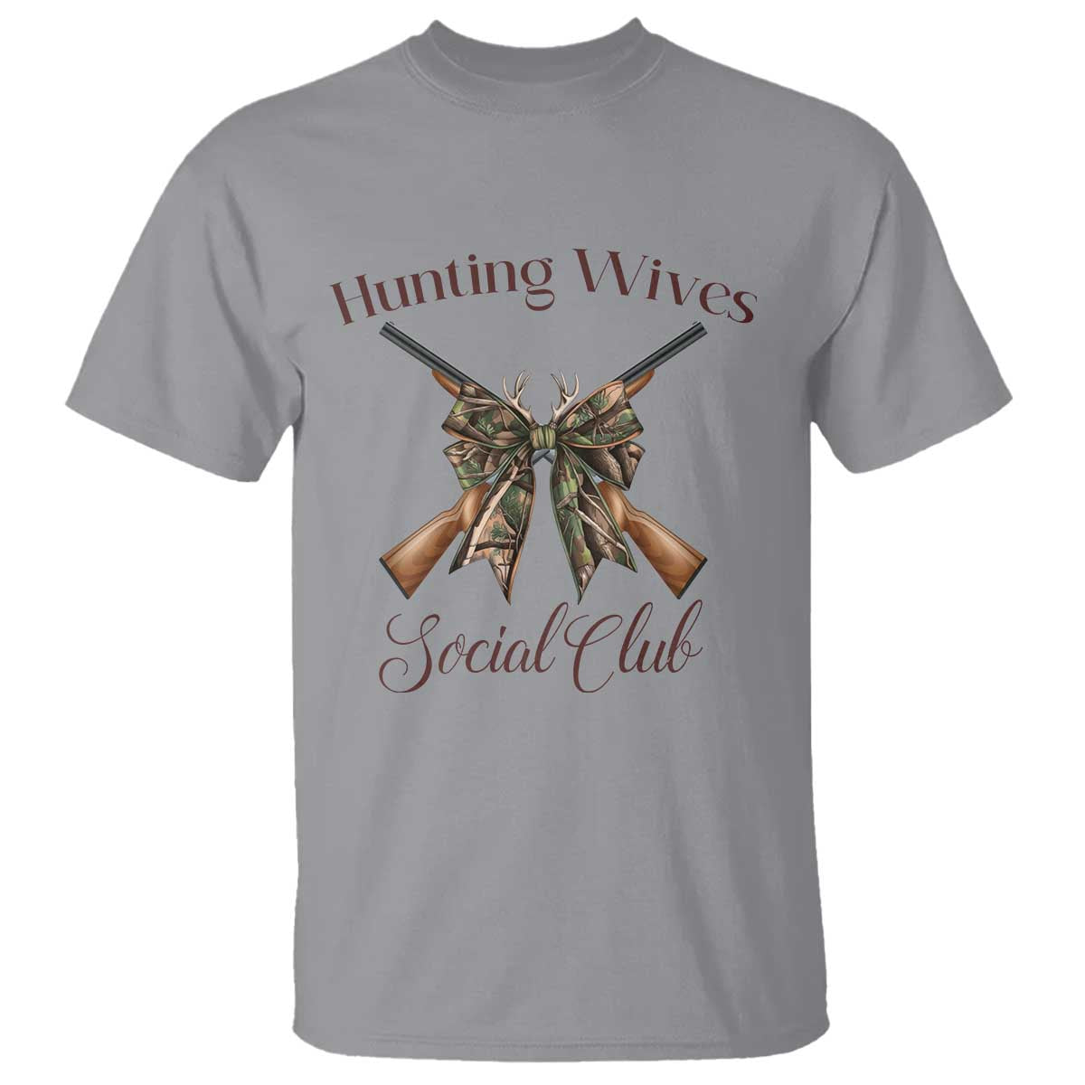 Funny Hunter Wife T Shirt Hunting Wives Social Club TS12 Sport Gray Print Your Wear