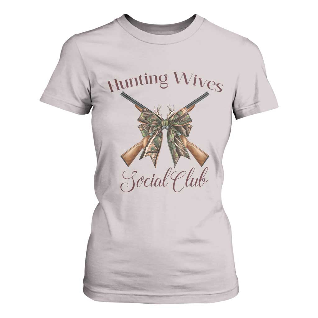 Funny Hunter Wife T Shirt For Women Hunting Wives Social Club TS12 Ice Gray Print Your Wear