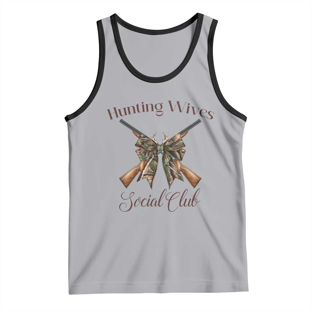 Funny Hunter Wife Tank Top Hunting Wives Social Club TS12 Athletic Heather Black Print Your Wear