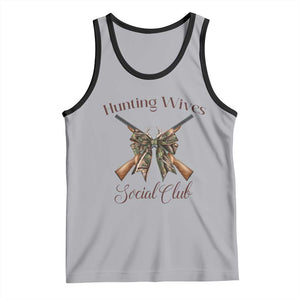 Funny Hunter Wife Tank Top Hunting Wives Social Club TS12 Athletic Heather Black Print Your Wear