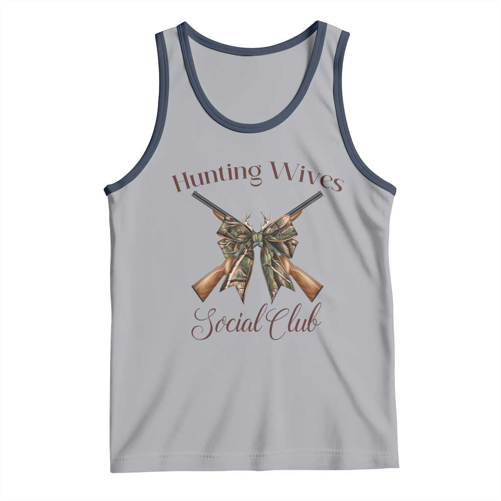 Funny Hunter Wife Tank Top Hunting Wives Social Club TS12 Athletic Heather Navy Print Your Wear