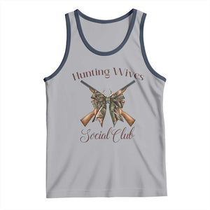 Funny Hunter Wife Tank Top Hunting Wives Social Club TS12 Athletic Heather Navy Print Your Wear