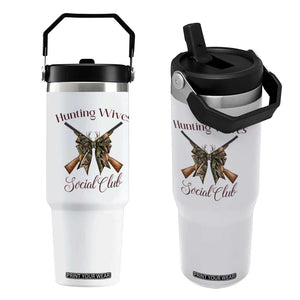 Funny Hunter Wife Flip Straw Tumbler Hunting Wives Social Club TS12 One Size: 30 oz White Print Your Wear