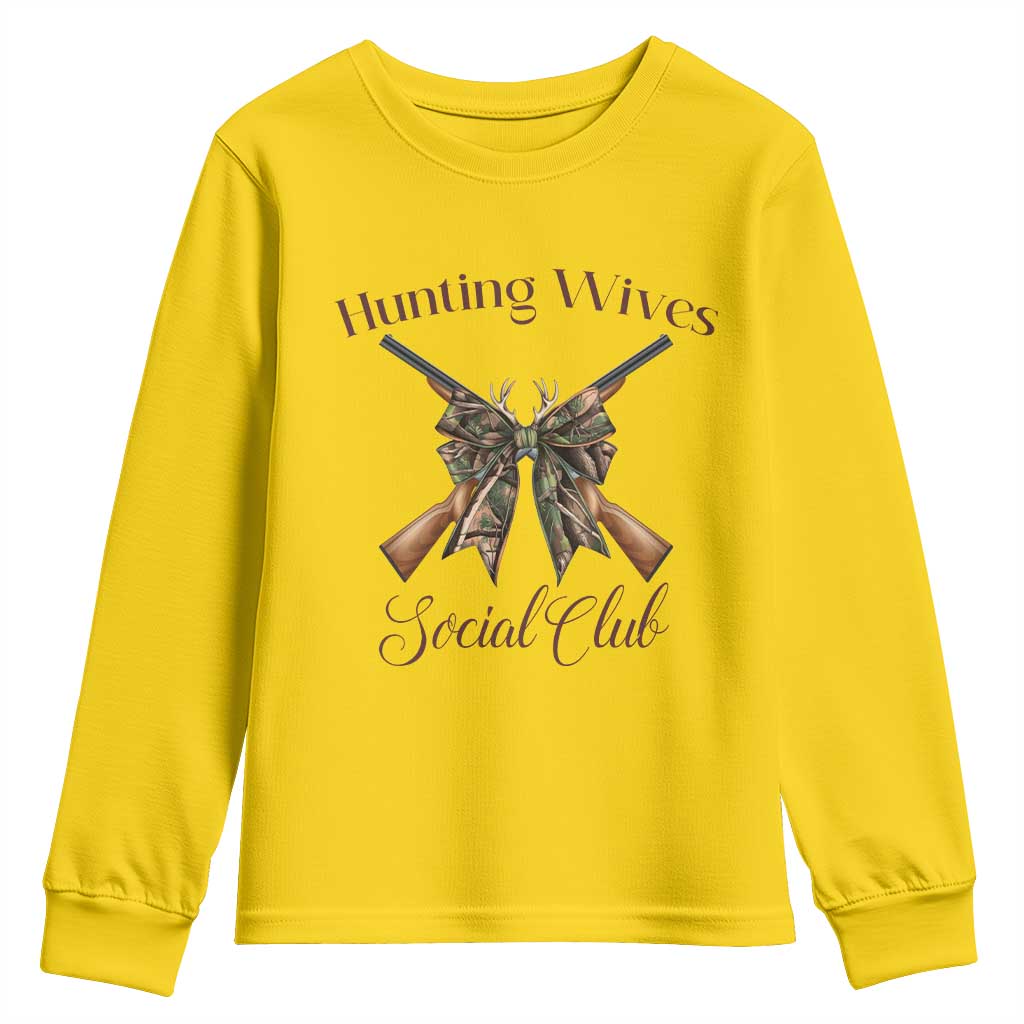 Funny Hunter Wife Youth Sweatshirt Hunting Wives Social Club TS12 Daisy Print Your Wear