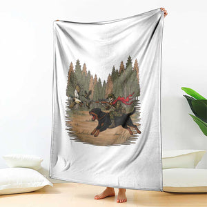 Funny Skeleton Riding Labrador Hunting Throw Blanket Gift For Hunter TS12 Print Your Wear