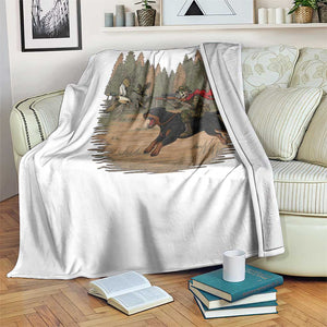 Funny Skeleton Riding Labrador Hunting Throw Blanket Gift For Hunter TS12 Print Your Wear