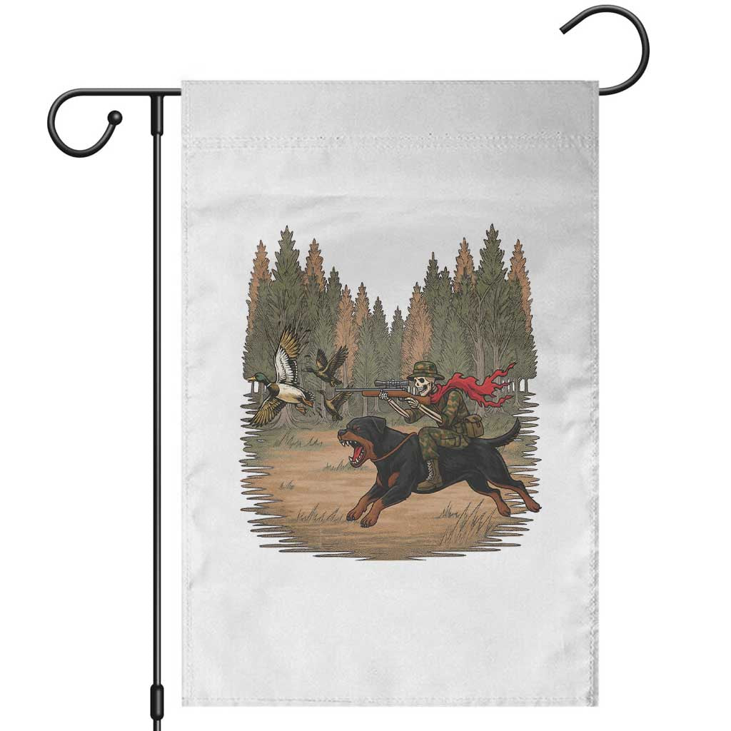 Funny Skeleton Riding Labrador Hunting Garden Flag Gift For Hunter TS12 White Print Your Wear
