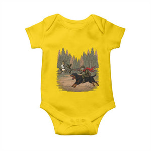 Funny Skeleton Riding Labrador Hunting Baby Onesie Gift For Hunter TS12 Daisy Print Your Wear