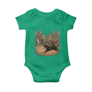 Funny Skeleton Riding Labrador Hunting Baby Onesie Gift For Hunter TS12 Irish Green Print Your Wear