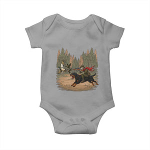 Funny Skeleton Riding Labrador Hunting Baby Onesie Gift For Hunter TS12 Sport Gray Print Your Wear