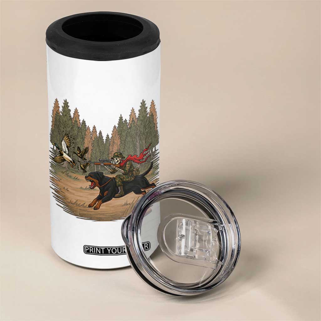 Funny Skeleton Riding Labrador Hunting 4 in 1 Can Cooler Tumbler Gift For Hunter TS12 Print Your Wear