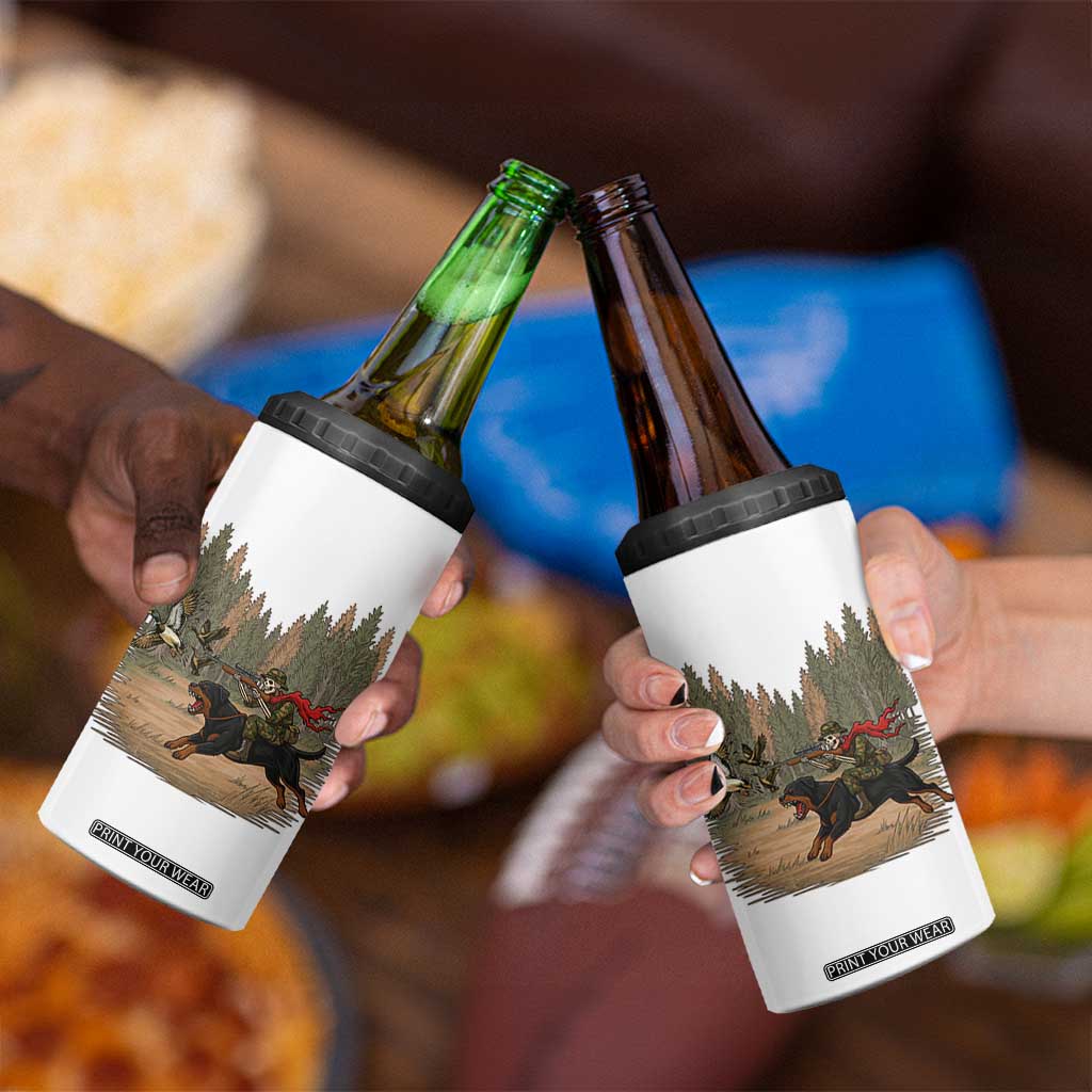 Funny Skeleton Riding Labrador Hunting 4 in 1 Can Cooler Tumbler Gift For Hunter TS12 Print Your Wear