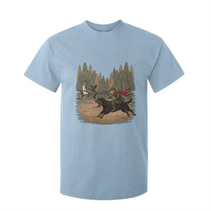 Funny Skeleton Riding Labrador Hunting T Shirt For Kid Gift For Hunter TS12 Light Blue Print Your Wear