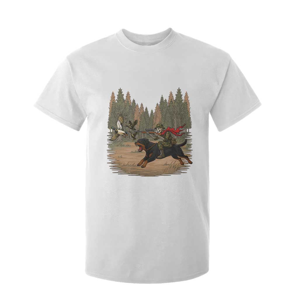 Funny Skeleton Riding Labrador Hunting T Shirt For Kid Gift For Hunter TS12 White Print Your Wear