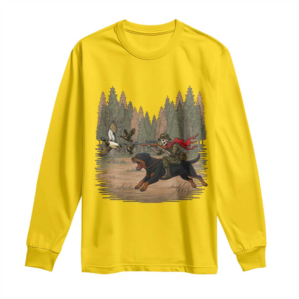 Funny Skeleton Riding Labrador Hunting Long Sleeve Shirt Gift For Hunter TS12 Daisy Print Your Wear