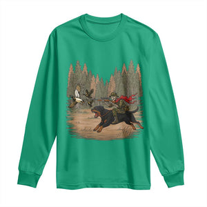 Funny Skeleton Riding Labrador Hunting Long Sleeve Shirt Gift For Hunter TS12 Irish Green Print Your Wear