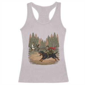 Funny Skeleton Riding Labrador Hunting Racerback Tank Top Gift For Hunter TS12 Ice Gray Print Your Wear