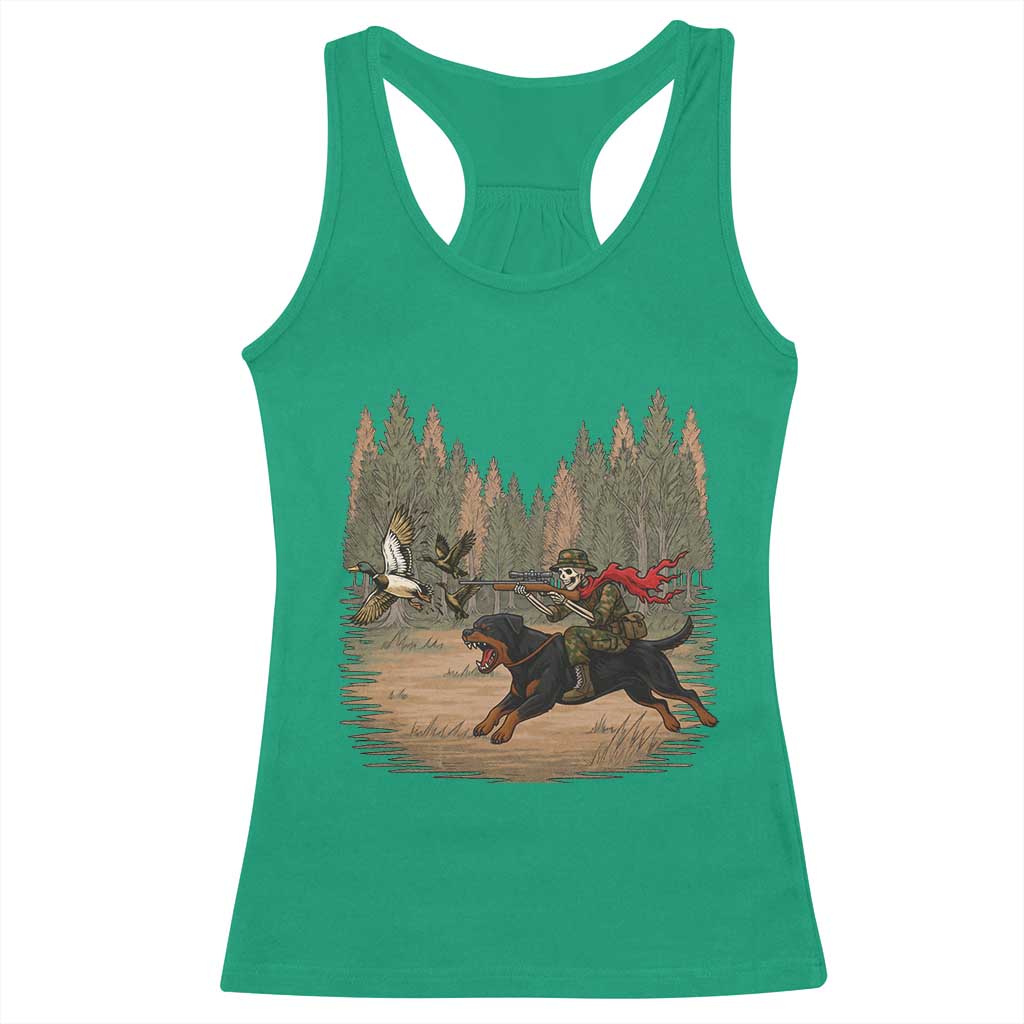 Funny Skeleton Riding Labrador Hunting Racerback Tank Top Gift For Hunter TS12 Irish Green Print Your Wear
