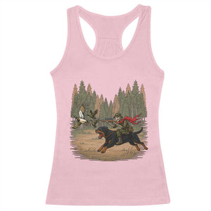 Funny Skeleton Riding Labrador Hunting Racerback Tank Top Gift For Hunter TS12 Light Pink Print Your Wear