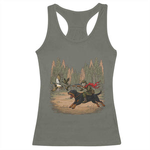 Funny Skeleton Riding Labrador Hunting Racerback Tank Top Gift For Hunter TS12 Military Green Print Your Wear
