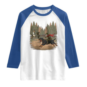 Funny Skeleton Riding Labrador Hunting Raglan Shirt Gift For Hunter TS12 White Royal Print Your Wear