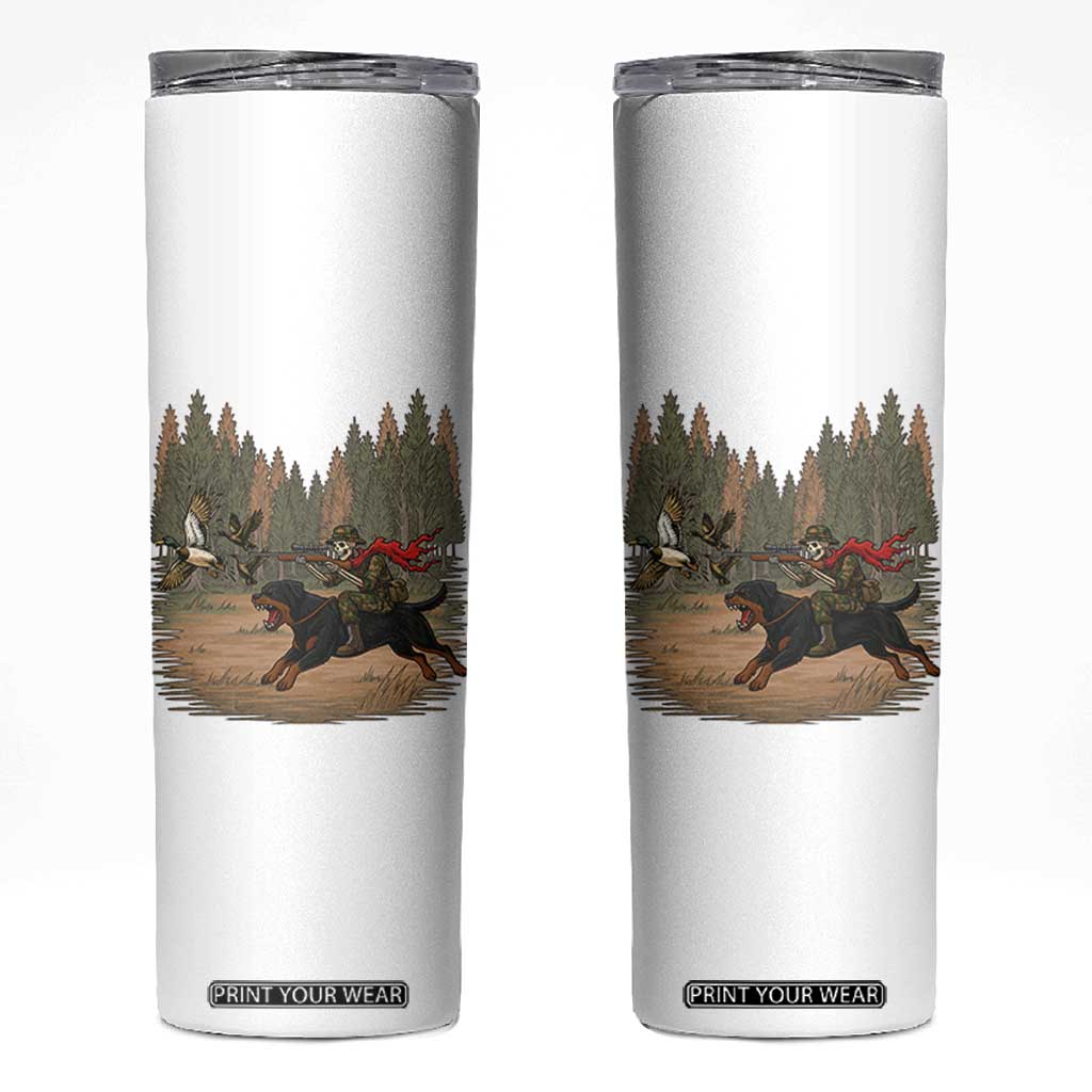 Funny Skeleton Riding Labrador Hunting Skinny Tumbler Gift For Hunter TS12 White Print Your Wear