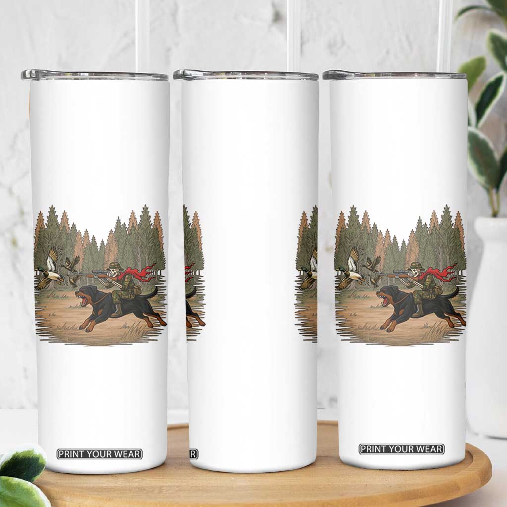 Funny Skeleton Riding Labrador Hunting Skinny Tumbler Gift For Hunter TS12 Print Your Wear