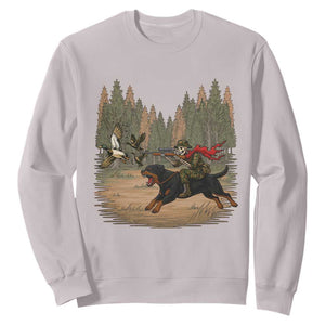 Funny Skeleton Riding Labrador Hunting Sweatshirt Gift For Hunter TS12 Ice Gray Print Your Wear