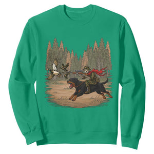 Funny Skeleton Riding Labrador Hunting Sweatshirt Gift For Hunter TS12 Irish Green Print Your Wear