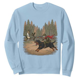 Funny Skeleton Riding Labrador Hunting Sweatshirt Gift For Hunter TS12 Light Blue Print Your Wear