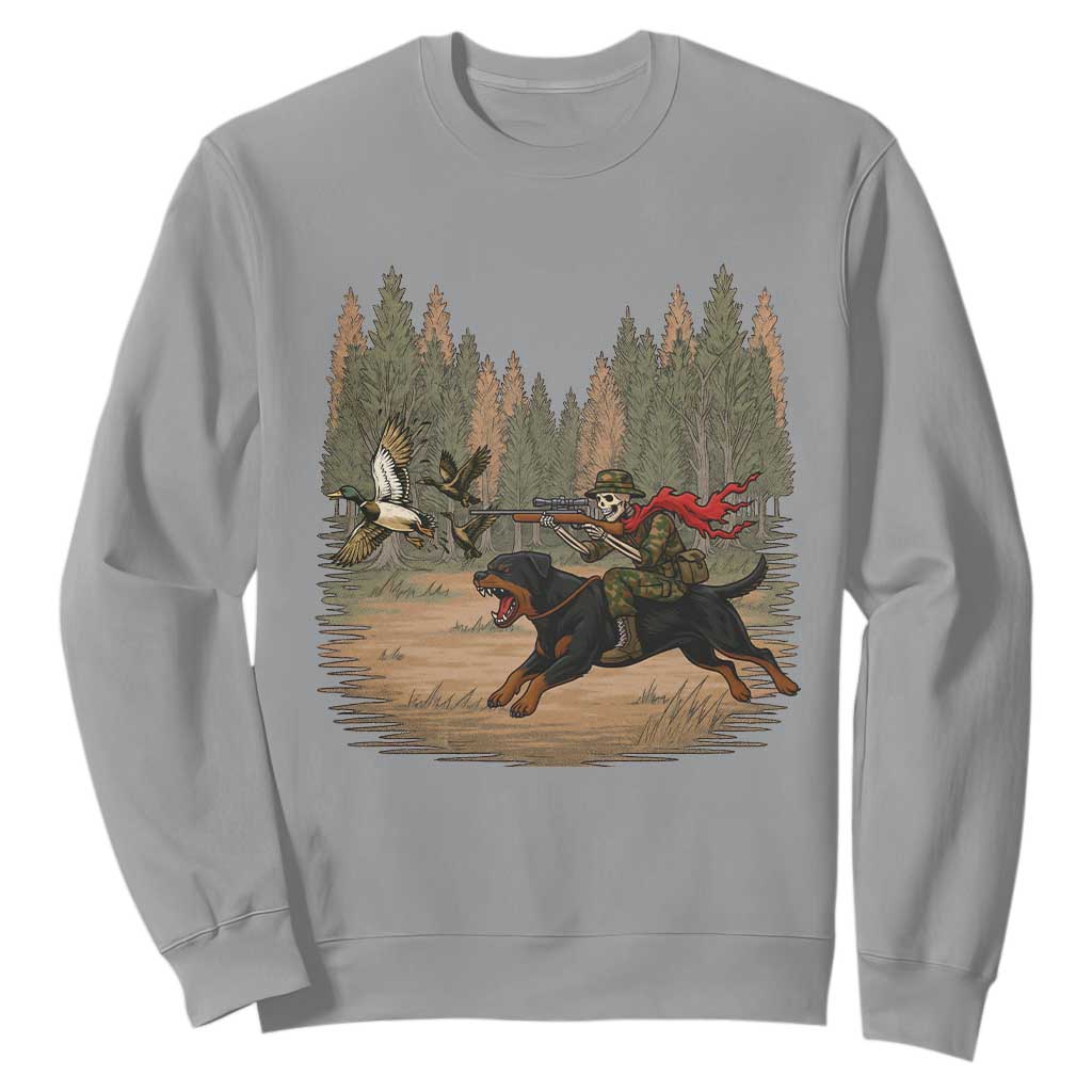 Funny Skeleton Riding Labrador Hunting Sweatshirt Gift For Hunter TS12 Sport Gray Print Your Wear