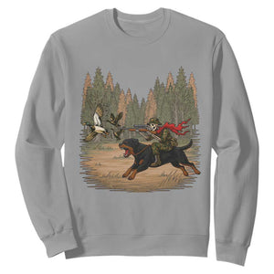 Funny Skeleton Riding Labrador Hunting Sweatshirt Gift For Hunter TS12 Sport Gray Print Your Wear