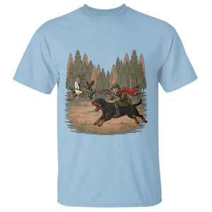 Funny Skeleton Riding Labrador Hunting T Shirt Gift For Hunter TS12 Light Blue Print Your Wear