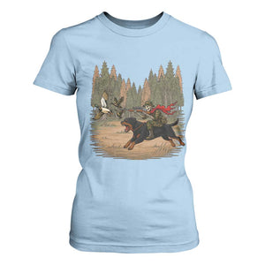 Funny Skeleton Riding Labrador Hunting T Shirt For Women Gift For Hunter TS12 Light Blue Print Your Wear