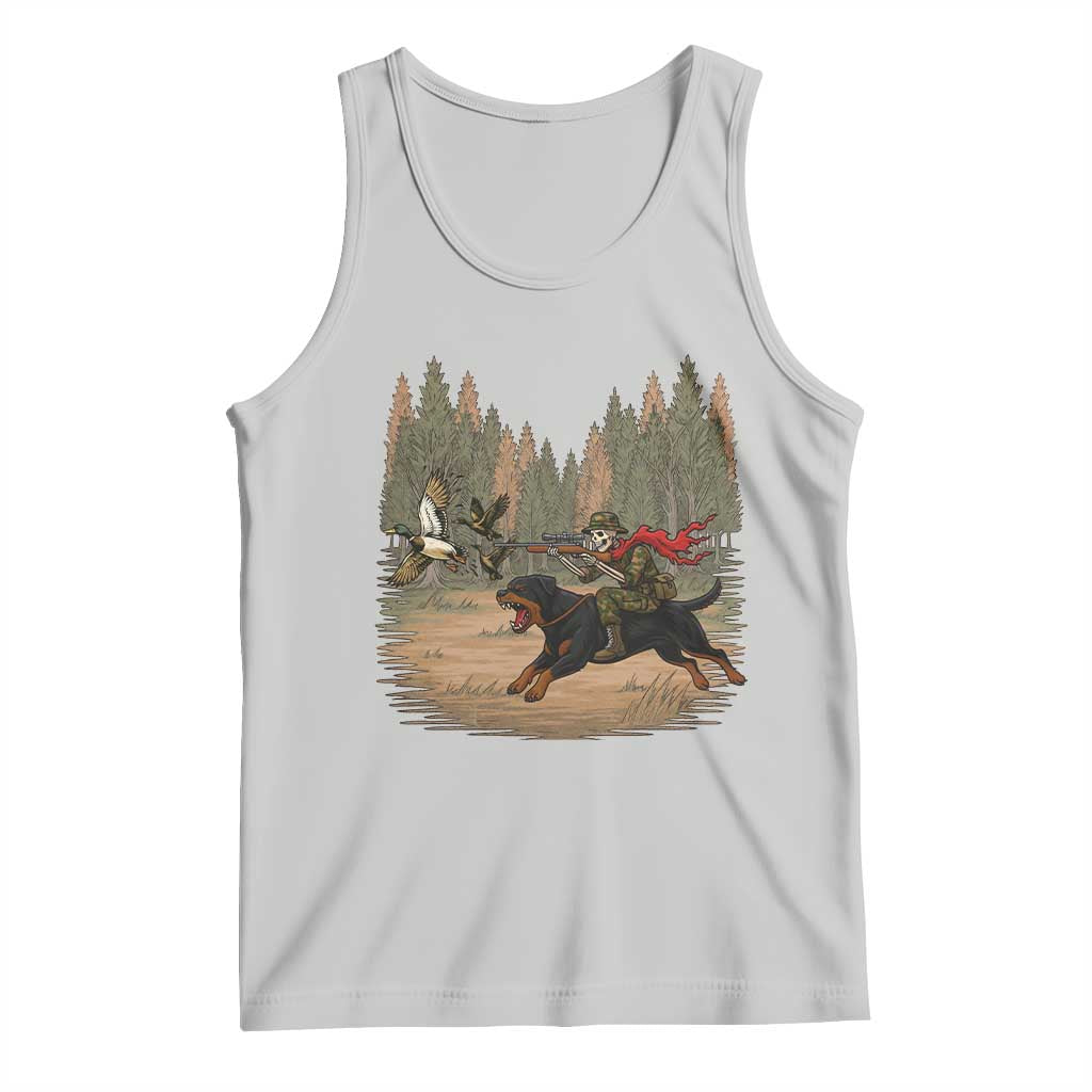 Funny Skeleton Riding Labrador Hunting Tank Top Gift For Hunter TS12 Ash Print Your Wear