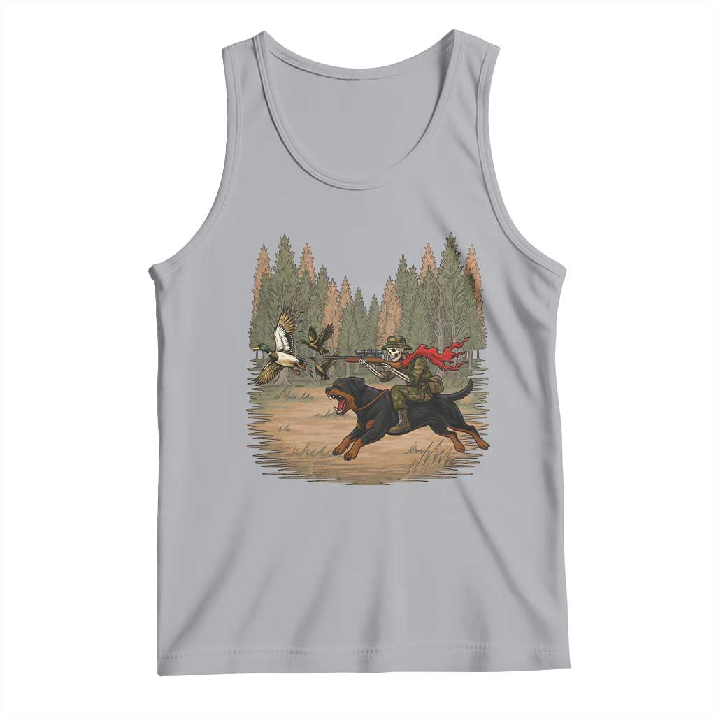 Funny Skeleton Riding Labrador Hunting Tank Top Gift For Hunter TS12 Athletic Heather Print Your Wear