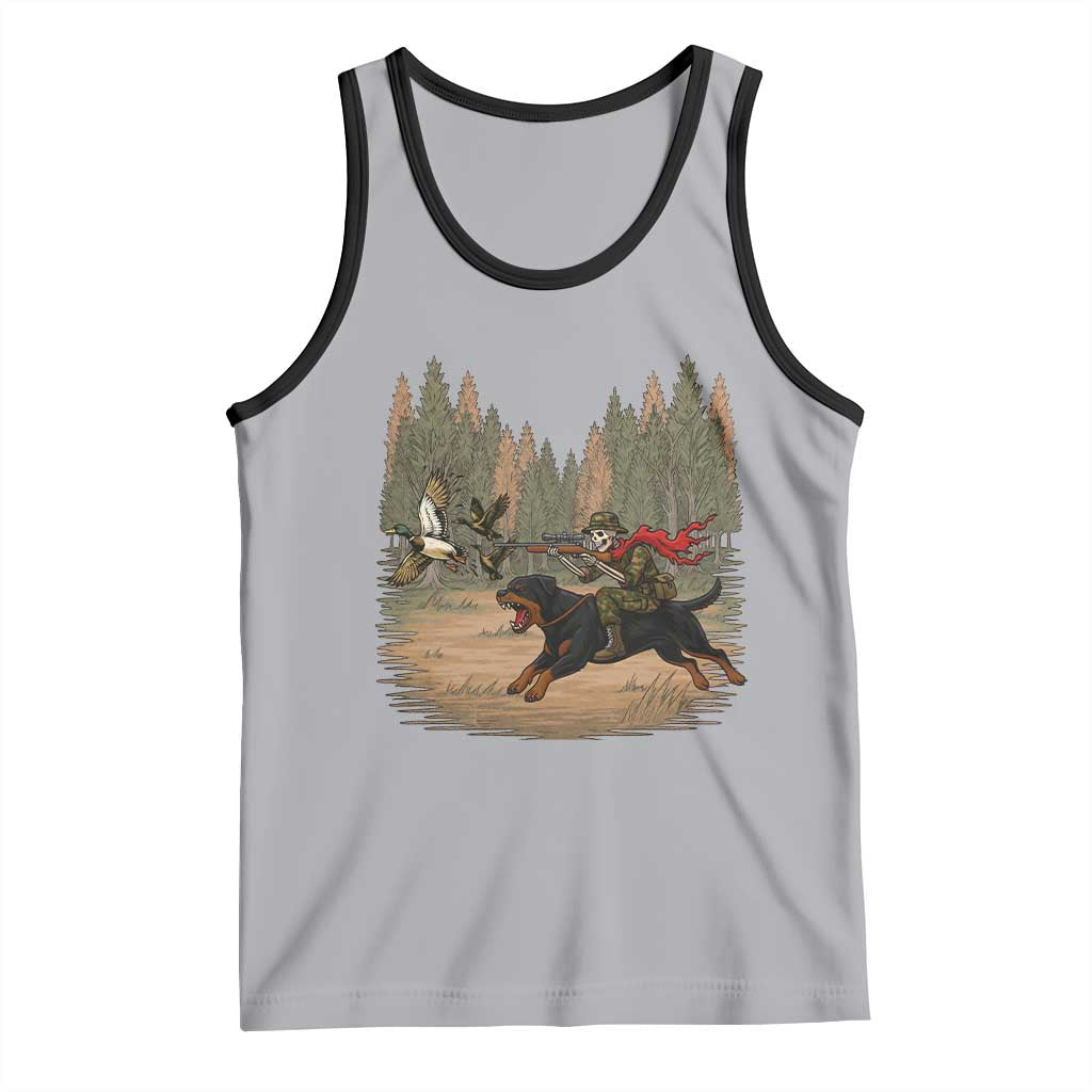Funny Skeleton Riding Labrador Hunting Tank Top Gift For Hunter TS12 Athletic Heather Black Print Your Wear