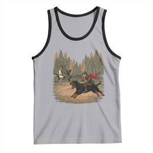 Funny Skeleton Riding Labrador Hunting Tank Top Gift For Hunter TS12 Athletic Heather Black Print Your Wear