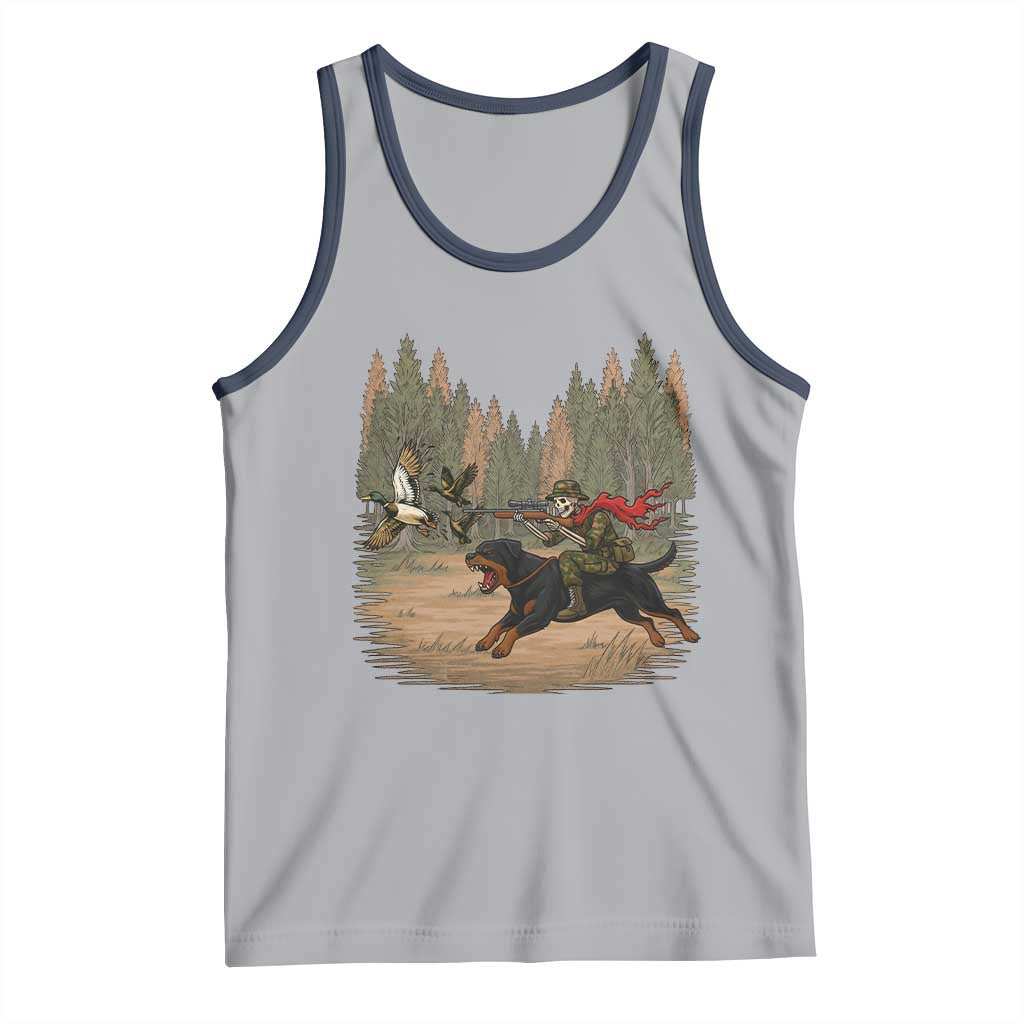 Funny Skeleton Riding Labrador Hunting Tank Top Gift For Hunter TS12 Athletic Heather Navy Print Your Wear