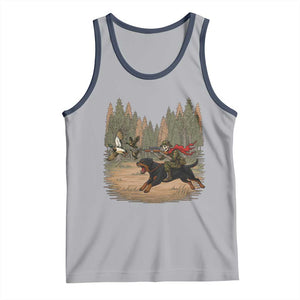 Funny Skeleton Riding Labrador Hunting Tank Top Gift For Hunter TS12 Athletic Heather Navy Print Your Wear