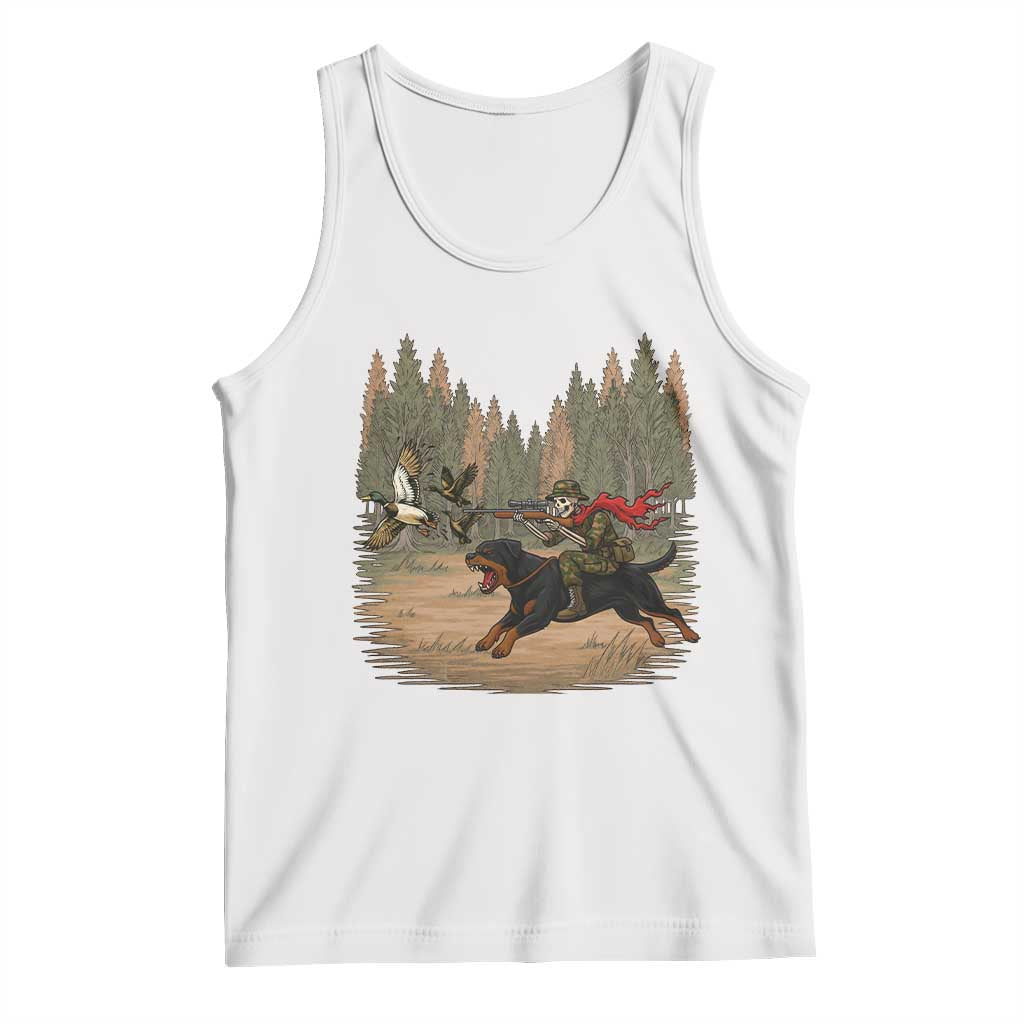 Funny Skeleton Riding Labrador Hunting Tank Top Gift For Hunter TS12 White Print Your Wear