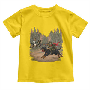Funny Skeleton Riding Labrador Hunting Toddler T Shirt Gift For Hunter TS12 Daisy Print Your Wear