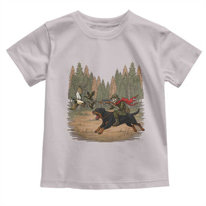 Funny Skeleton Riding Labrador Hunting Toddler T Shirt Gift For Hunter TS12 Ice Gray Print Your Wear