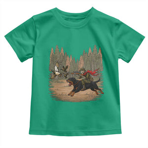 Funny Skeleton Riding Labrador Hunting Toddler T Shirt Gift For Hunter TS12 Irish Green Print Your Wear