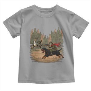 Funny Skeleton Riding Labrador Hunting Toddler T Shirt Gift For Hunter TS12 Sport Gray Print Your Wear