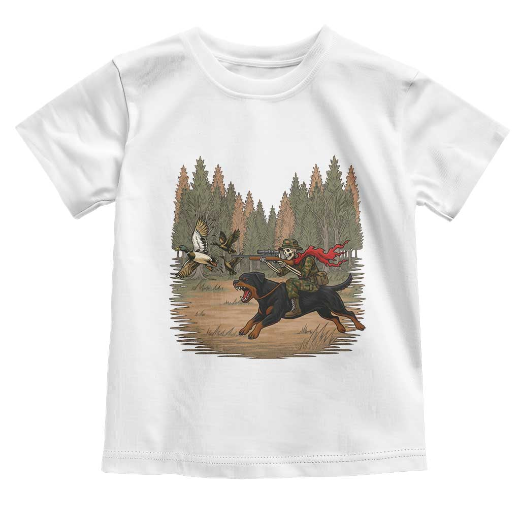 Funny Skeleton Riding Labrador Hunting Toddler T Shirt Gift For Hunter TS12 White Print Your Wear
