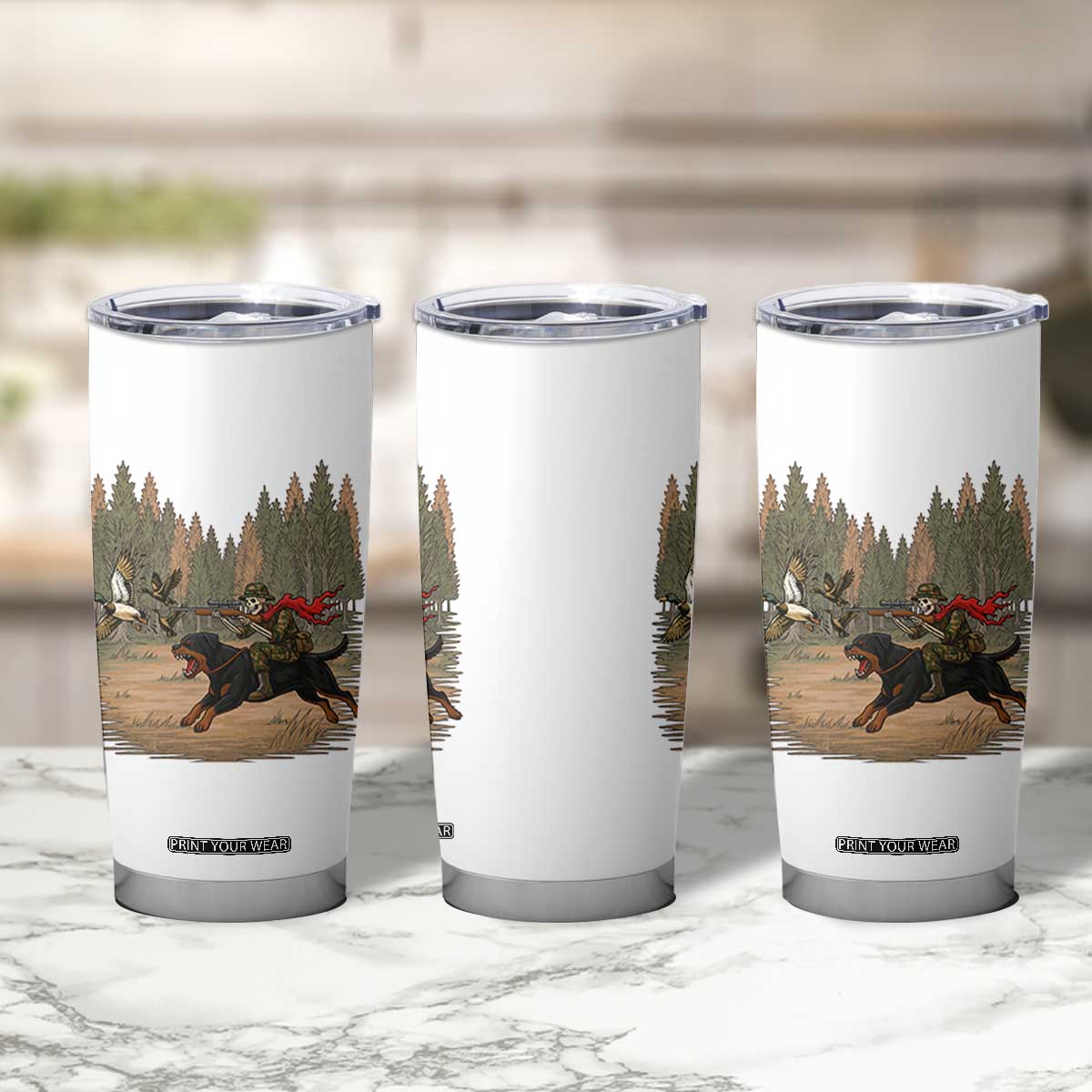 Funny Skeleton Riding Labrador Hunting Tumbler Cup Gift For Hunter TS12 Print Your Wear