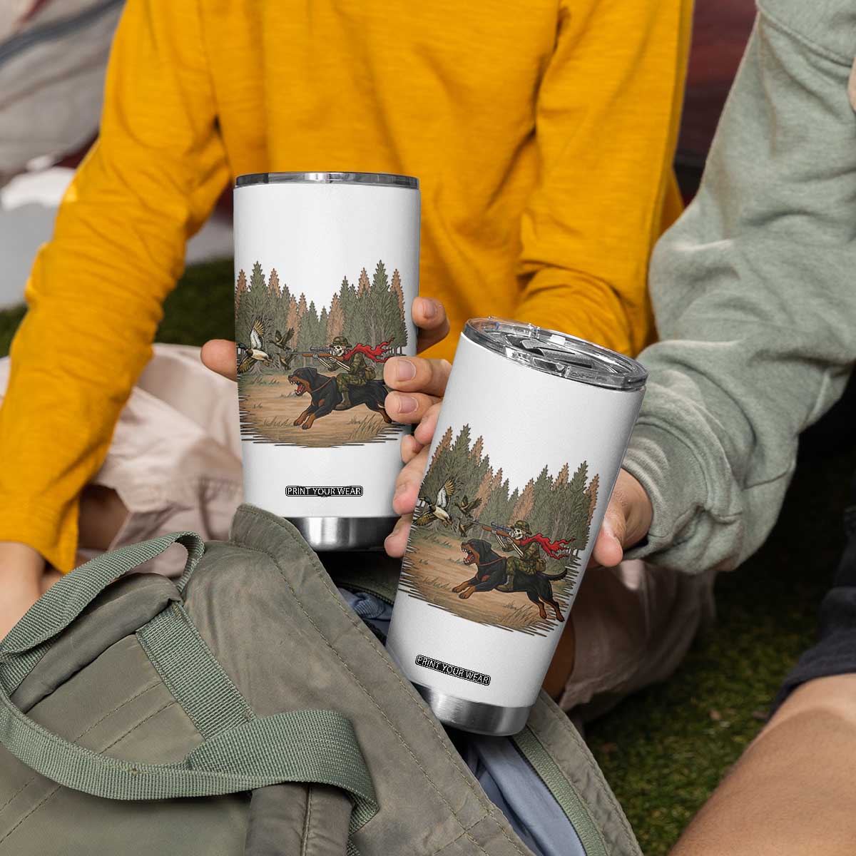 Funny Skeleton Riding Labrador Hunting Tumbler Cup Gift For Hunter TS12 Print Your Wear