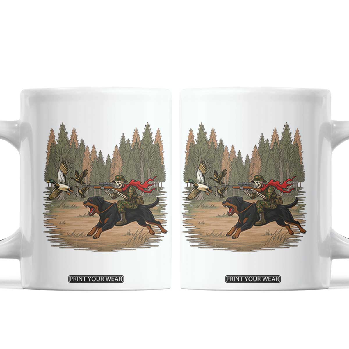 Funny Skeleton Riding Labrador Hunting Coffee Mug Gift For Hunter TS12 White Print Your Wear