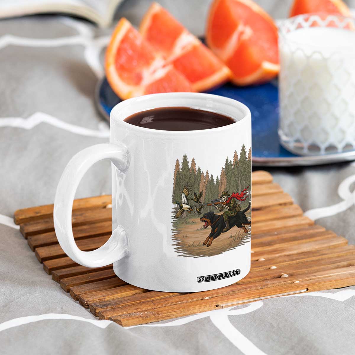 Funny Skeleton Riding Labrador Hunting Coffee Mug Gift For Hunter TS12 Print Your Wear
